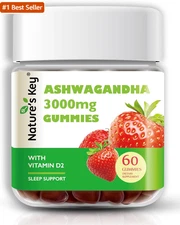Nature'S Key Ashwagandha Gummies, 3000Mg High Potency Ashwagandha Root Extract w