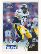 CARNELL LAKE 1996 PRO LINE AUTOGRAPH GOLD AUTO *PITTSBURGH STEELERS*