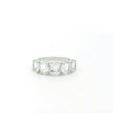 Sterling Silver Light Blue Stone Band Ring - Size 8 C31026598