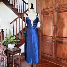 Satin Blue California Dynasty Vintage Slip Dress
