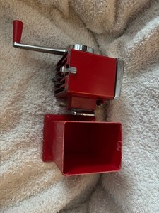 Red Vintage Ice-O-Mat Ice Crusher Manual Hand-Crank 1950's