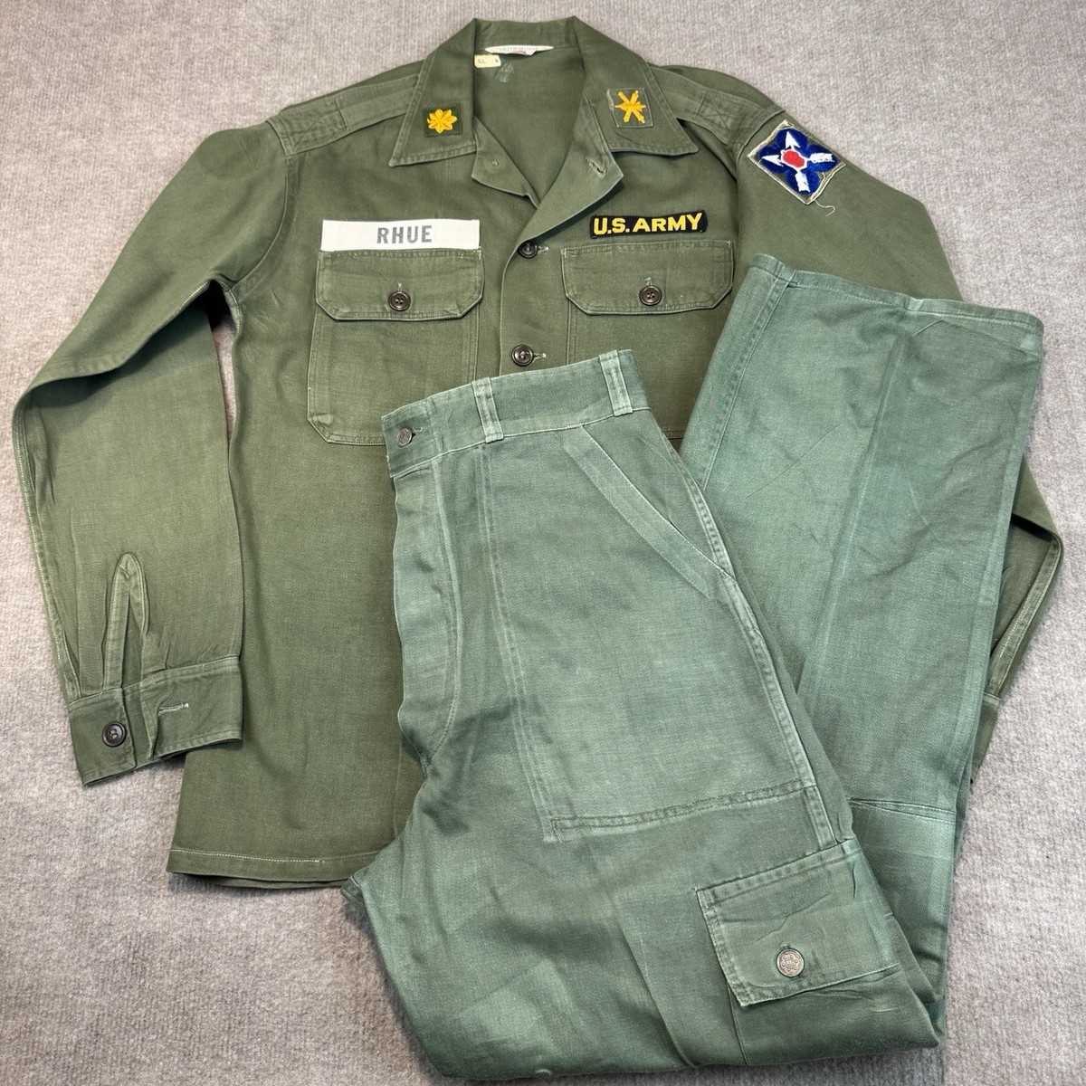 Vintage WWII US Army M43 Cargo Pants 13-Star & OG-107 Shirt
