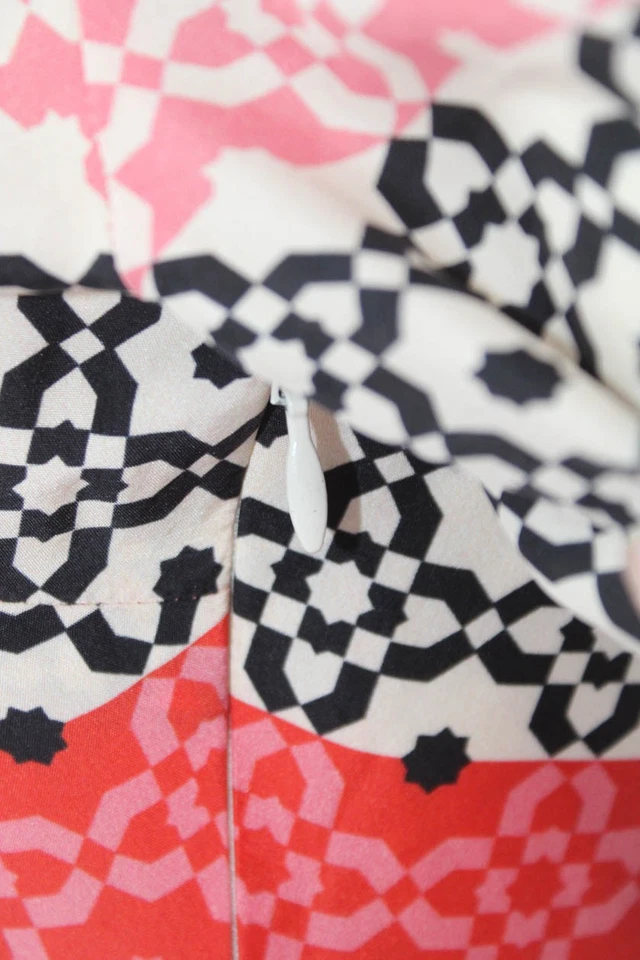 10 Crosby Derek Lam Womens Silk Geometric Print A Line Dress Multi Colored Size - Image 4 of 4