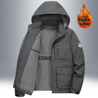 Thiened Fce Men's Jaet Autumn Winter Outdoor Windproof Casual Loose Large Size W