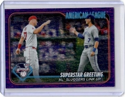 2024 Topps Series 2 Mike Trout Bobby Witt Jr Superstar Greeting Purple Foil /799