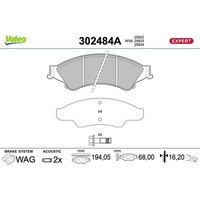 Valeo 302484A Bremsbelagsatz FüR Ford Ranger Tke