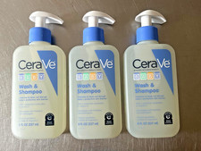 CereVE BABY WASH  SHAMPOO - SULFATE, PARABEN,  FRAGRENCE FREE - LOT OF 3