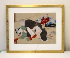 Uemura Shōen Japanese Erotic Shunga Art Silk Painting