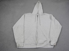 Vintage Lee Hoodie Mens Extra Large XL Gray Fleece Heavyweight Made in USA Zip