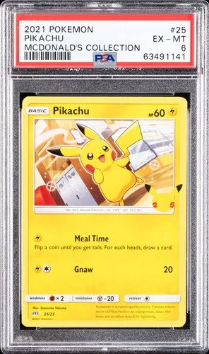 2021 POKEMON MCDONALD'S COLLECTION #25 PIKACHU PSA 6