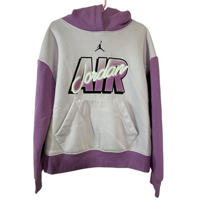 Nike Jordan Blocked Air-Ress Pullover Purple Hoodie Little Kids Size M