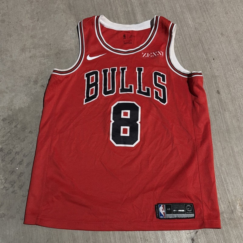 Nike Swingman Chicago Bulls Red Jersey Mens 48 M w/ ZENNI Patch LaVine #8 NBA
