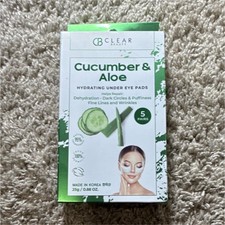 Clear Beauty Hydrating Under Eye Pads Cucumber Aloe Vegan Cruelty-Free 25g