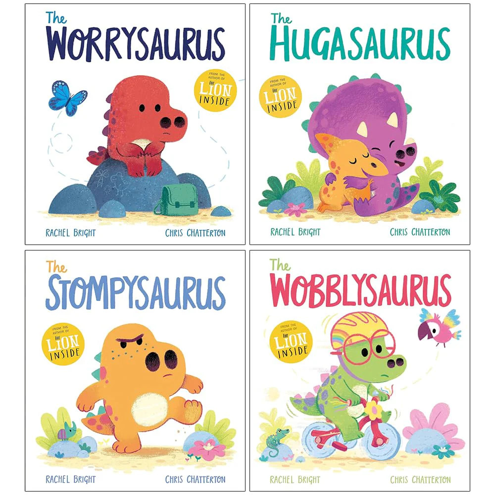 Hachette Children's Group (Orchard Books) Dinofeelings Collection By Rachel Bright - 4 Book Paperback Picture Book Set - Ages 3-6 - Worrysaurus, Hugasaurus, Stompysaurus, Wobblysaurus - Image 4