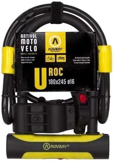 Antivol U Roc Auvray 180x245 pour sécuriser votre moto lors du stationnement nocturne
