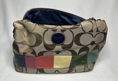 Coach F15586 Multicolor Signature Stripe Brown Shoulder Bag | eBay