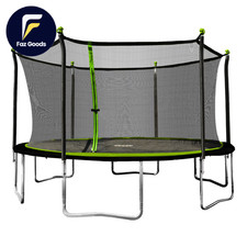 Sportspower 14' round Trampoline with Safety Enclosure in Green and Black