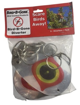 Bird B Gone 5 Pack Scare Predator Eye Diverters  Large 5  Hanging Reflective