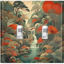 Metal Light Switch Outlet Cover Wall Plate Oriental Asian River Scenery CUL101