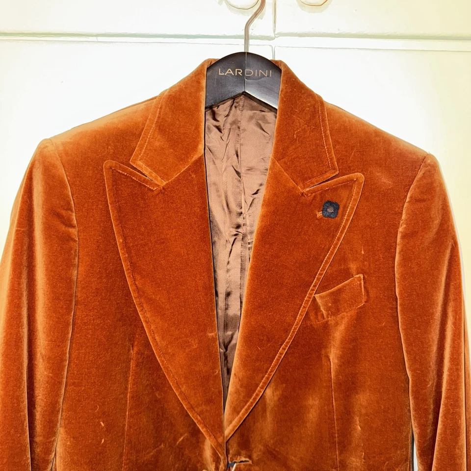 Lardini Rust Velvet Dinner Jacket | NWT | Made in Italy | 40R - Image 2 of 4