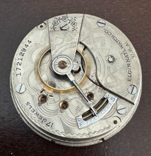 VINTAGE 18 SIZE ELGIN POCKET WATCH MOVEMENT GR. 336 KEEPING TIME 17 JEWEL