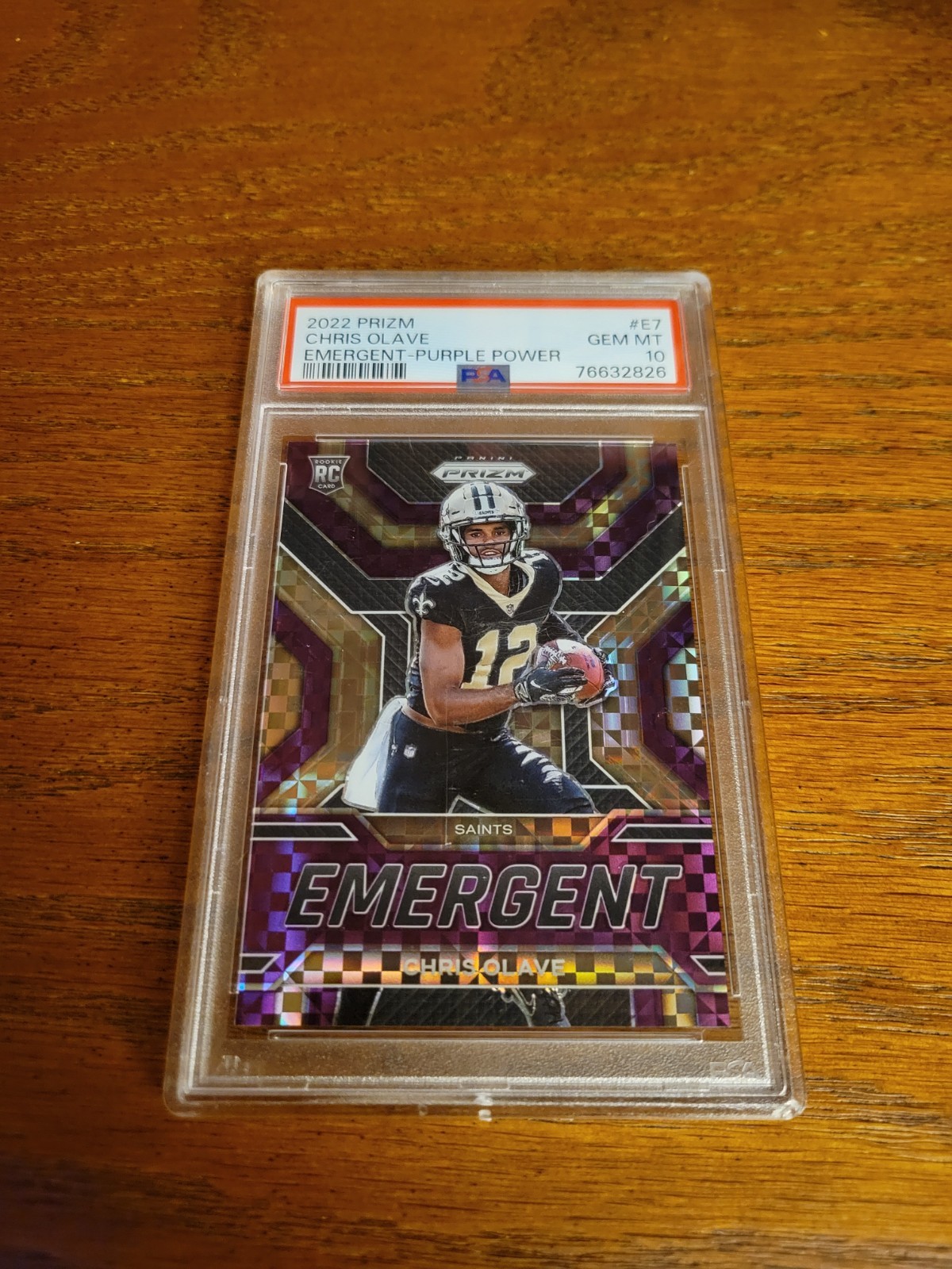 2022 PANINI PRIZM EMERGENT #E7 CHRIS OLAVE EMERGENT-PURPLE POWER. 12/49. GEMMT10