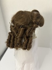 DOLL WIG VINTAGE SYNTHETIC, Size 9, Long Sausage Curls, Dark Brown, Never Used