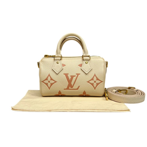 Louis Vuitton Speedy Nano Off-White Pink Empreinte Monogram Leather Shoulder Bag