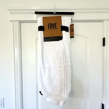 Frye Oversized Ivory Throw Blanket Faux Fur 50 x70 NWT