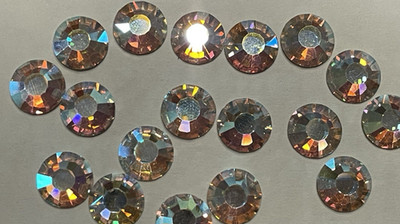 20 each Preciosa Czech Crystal Cabochons - Crystal AB Silver Foiled