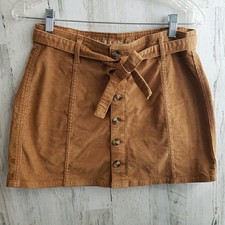 American Eagle Outfitters Corduroy A-line Mini Button-Front Skirt Size 6 Preppy