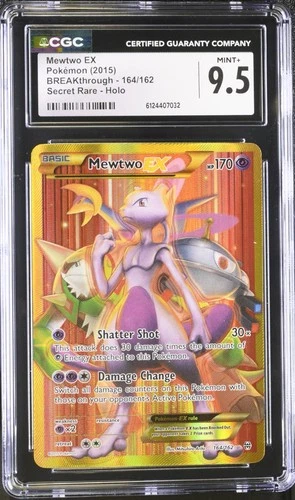 🧠🔥 CGC 9.5 | Mewtwo EX 164/162 Secret Rare | BREAKthrough 2015