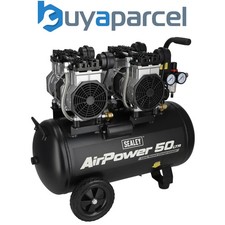 Sealey SAC5001S 50L Low Noise Oil Free Direct Drive Air Compressor 2 x 2hp 