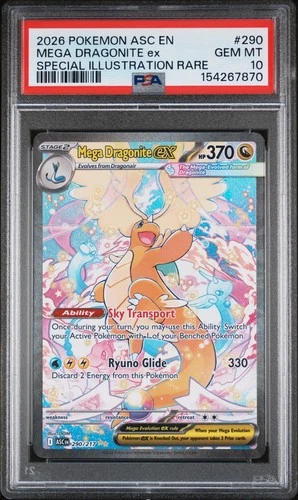 2026 POKEMON ASC EN-ASCENDED HEROES #290 MEGA DRAGONITE EX PSA 10