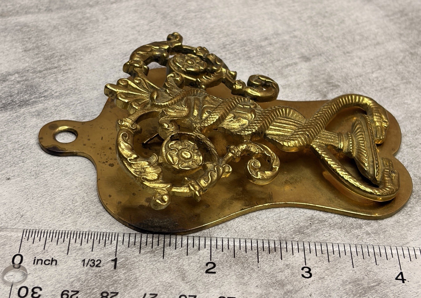 Rare P.E. Guerin NY Signed Brass Serpent Letter Clip
