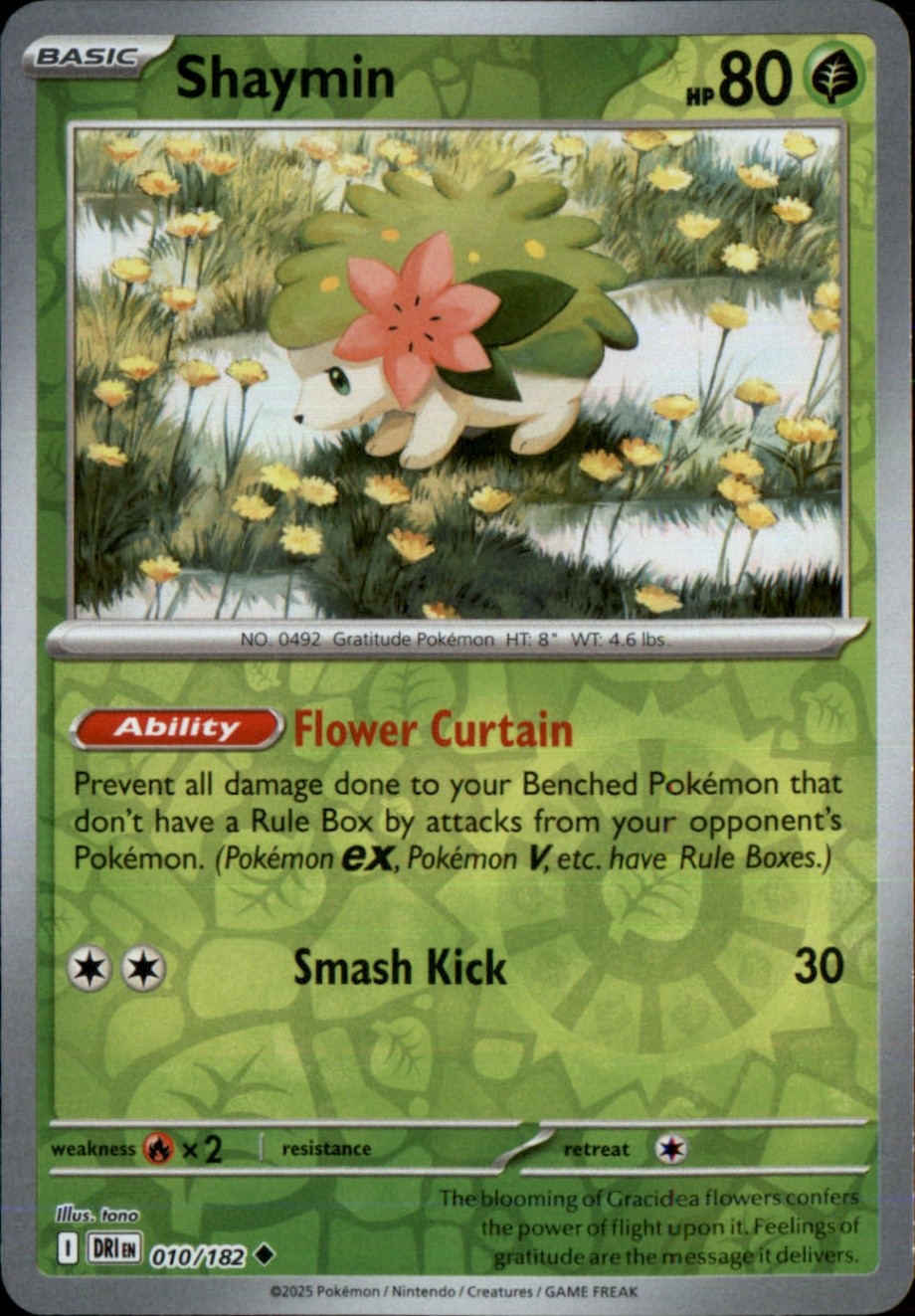 Shaymin - Reverse Holo Uncommon SV10: Destined Rivals 010/182 NM