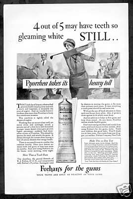 Forhan's Tooth Paste 1928 Golfing Advertising - Picture 1 of 1