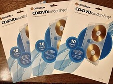 OfficeMax CD/DVD Binder Sheet - 10 Pack - X3 30 Sheets Total LOT New Unused