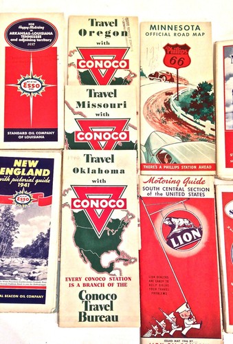 Vintage 1930s 40's Major Oil Companies Advertising Road Maps Lot Of 12 LOOK READ - Picture 8 of 23