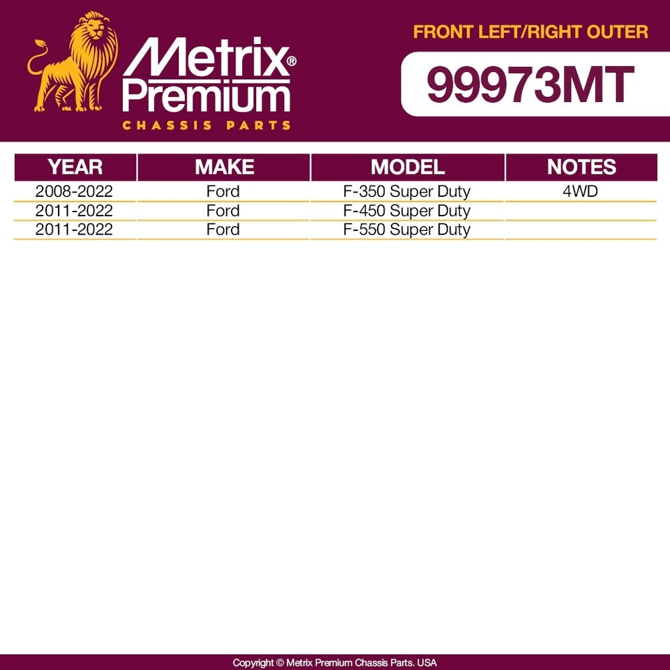 Juego de extremos de barra de amarre exterior delantero para 11-22 Ford F450 F550 08-22 F350 Super Duty 4x4 Foto 2 de 4