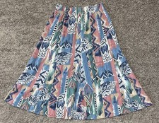 RARE Vtg Medium Boho Skirt Colorful Pastel Aztec Southwestern Midi Maxi USA 90s