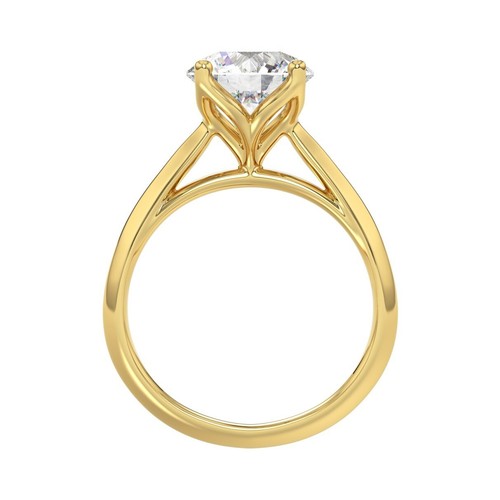 2.5 ct Lab Grown Diamond Solitaire IGI Certified Engagement Ring 14k Yellow Gold - Picture 2 of 6