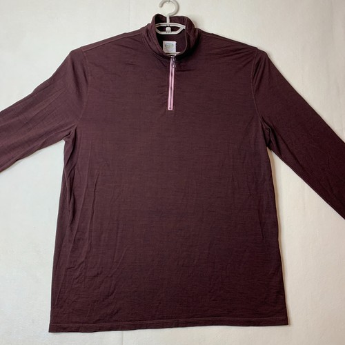 Ramblers Way Pullover Shirt V-Neck Men 1/4 Zip Long Sleeve XXL Wool Maroon 2XL - Picture 1 of 12