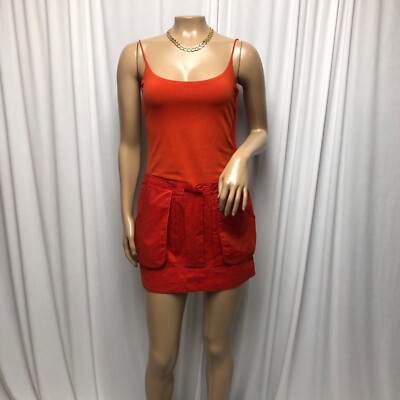 Susana Monaco Dress Womens Sz 4 Red Pockets Chic Casual Comfy Mini Party Travel