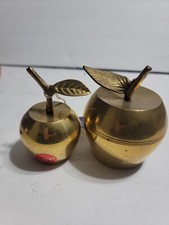 Vintage Brass Apple Bell Fruit Ringing Bells Teachers Gift Cottage Core 
