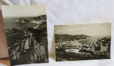 2 Tossa Costa Brava Spain Vintage Real Photo Postcards RPPC Unused .