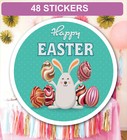 24 Glossy Easter Egg Party Bag Bunny Rabbits Stickers Sweet cone Labels