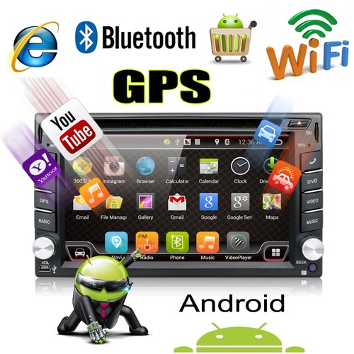 Doppel 2Din 6.2" Android Autoradio 4.4 Auto GPS NAVI DVD Player BT RDS USB+WIFI