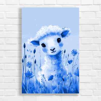Canvas Prints Lamb Nursery Wall Art Adorable Lamb Farmhouse