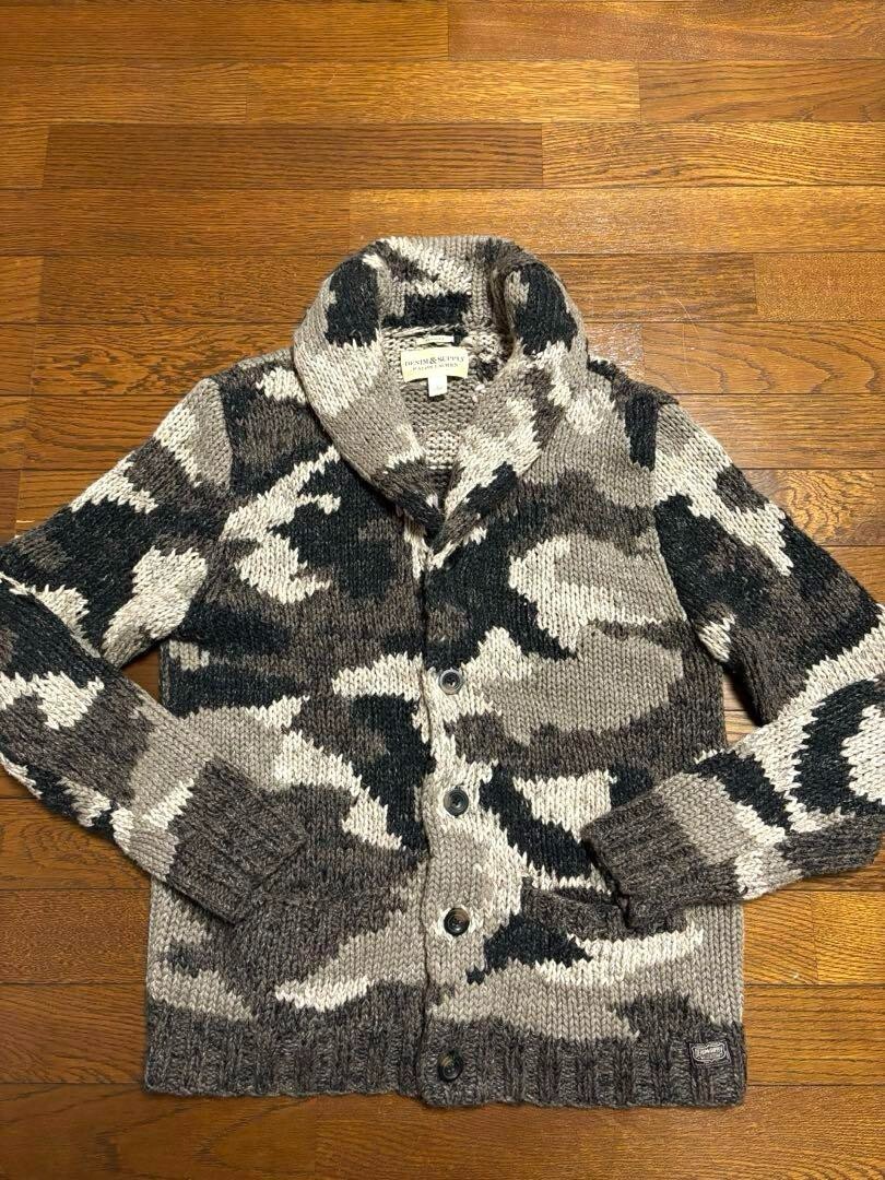 Ralph Lauren Denim & Supply Chunky-Knit Camo Cardigan HANDKNIT